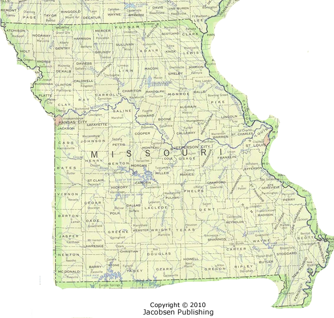 Missouri Shaded Relief Map